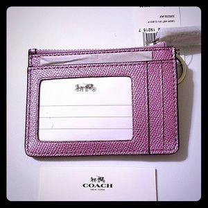 ❤️SOLD❤️Coach metallic pink "lilac" id / card case